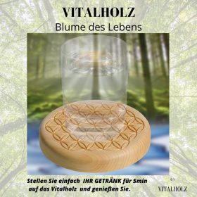 Blume des Lebens Zirbe mit Glas